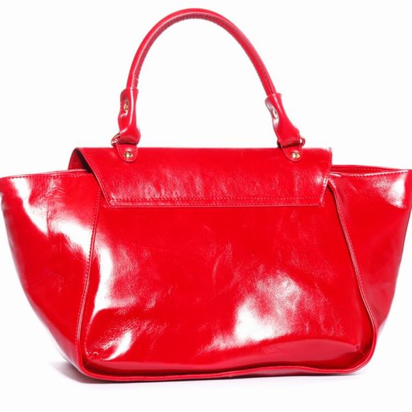 Kama Red Italian Leather Handbag - Picture 2 of 6